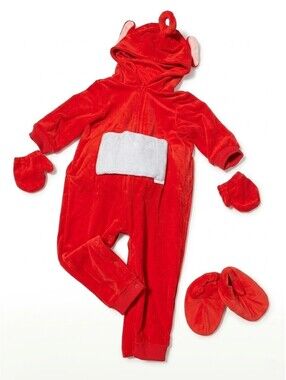 Officially Licensed Teletubbies Po Red Plush Costume Jumpsuit Set 12-18M